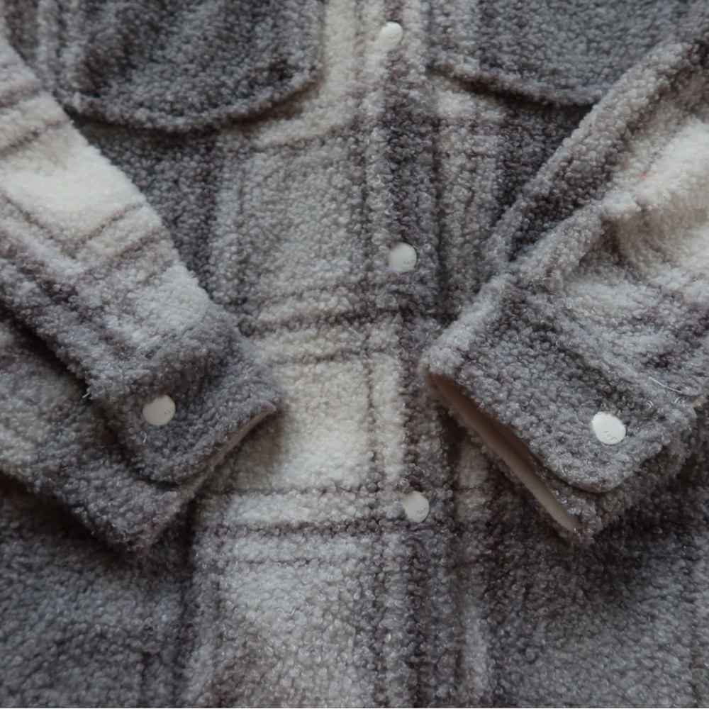 NWOT Abercrombie Plaid Sherpa Jacket - Picture 7 of 10